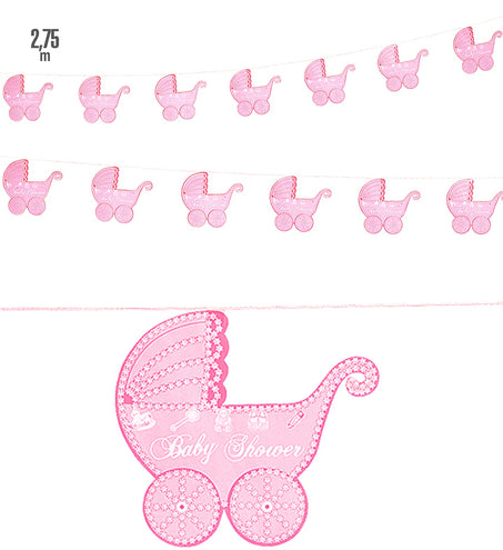 Widmann SRL Roze slinger met kinderwagentjes