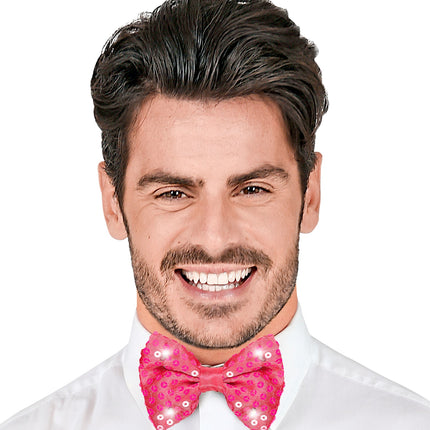 Widmann SRL Roze strikjes met flitslicht