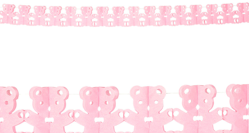 Widmann SRL Roze Teddy beertjes slinger voor geboorte