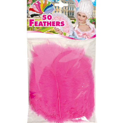 Widmann SRL Roze veertjes in zakje met 50  stuks