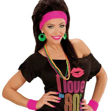 Widmann SRL Roze zweetbanden neon set