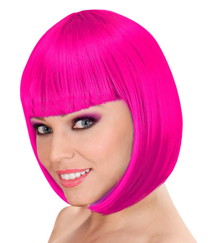 Widmann SRL Roze/fuchsia Pruik Lou Lou