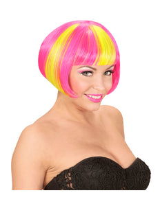 Widmann SRL Roze/gele neon pruik, Valentina