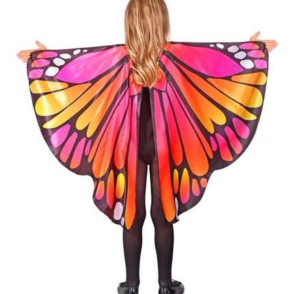 Widmann SRL Roze/oker vlindervleugels en oogmasker kind