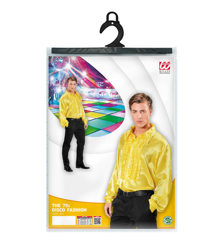 Widmann SRL Ruche blouse satijn geel