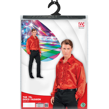 Widmann SRL Ruche blouse satijn rood