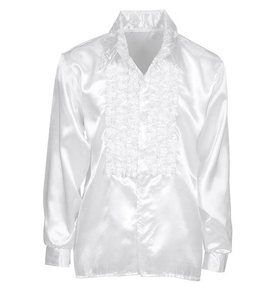 Widmann SRL Ruche blouse satijn wit