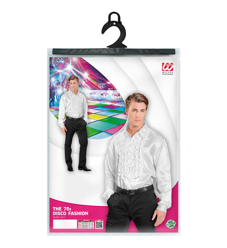 Widmann SRL Ruche blouse satijn wit