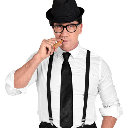 Widmann SRL Satijn zwarte stropdas