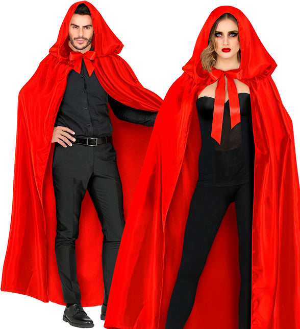 Widmann SRL Satijnen cape rood met muts