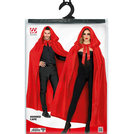 Widmann SRL Satijnen cape rood met muts