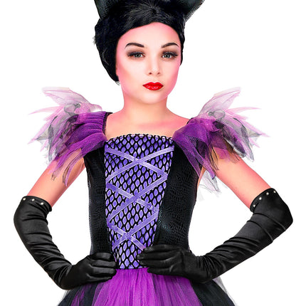 Widmann SRL Satijnen handschoenen zwart kind