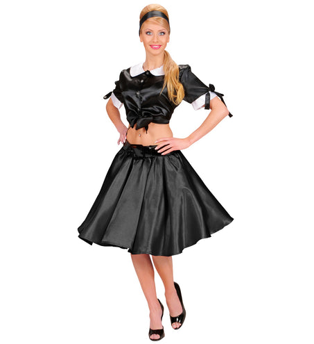 Widmann SRL Satijnen rok zwart met petticoat