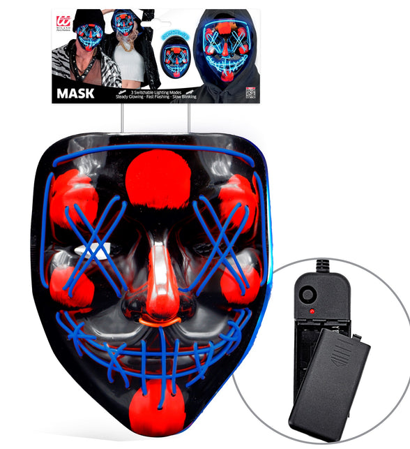Widmann SRL Scary masker blauw led