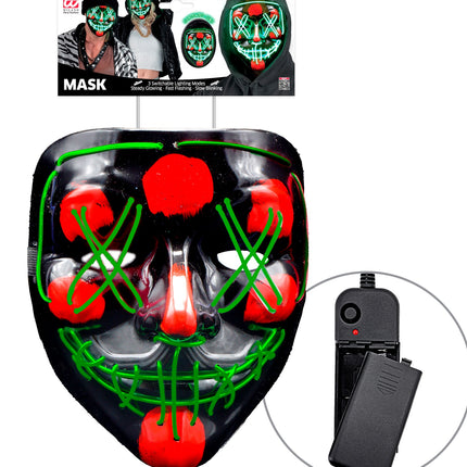 Widmann SRL Scary masker groen led
