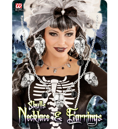 Widmann SRL Schedel ketting met oorbellen