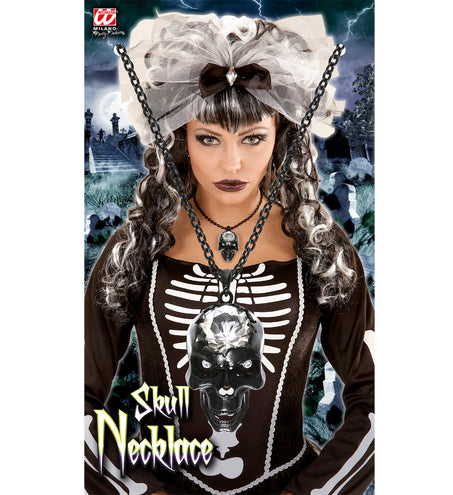 Widmann SRL Schedel ketting zilver zwart