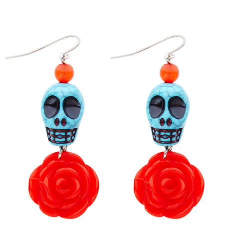 Widmann SRL Schedel met roos oorbellen