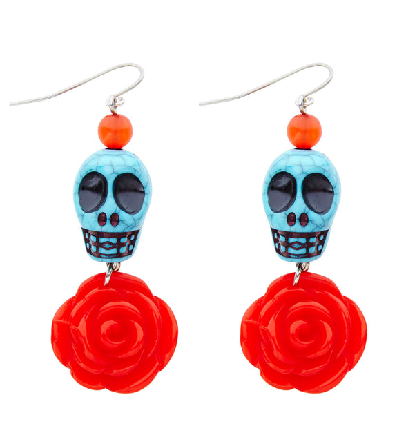 Widmann SRL Schedel met roos oorbellen