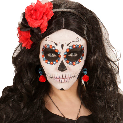 Widmann SRL Schedel met roos oorbellen