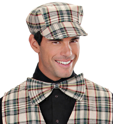 Widmann SRL Schotse pet tartan met strik ruit beige