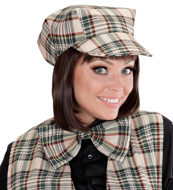 Widmann SRL Schotse pet tartan met strik ruit beige