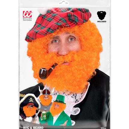 Widmann SRL Schotse pruik oranje krullen