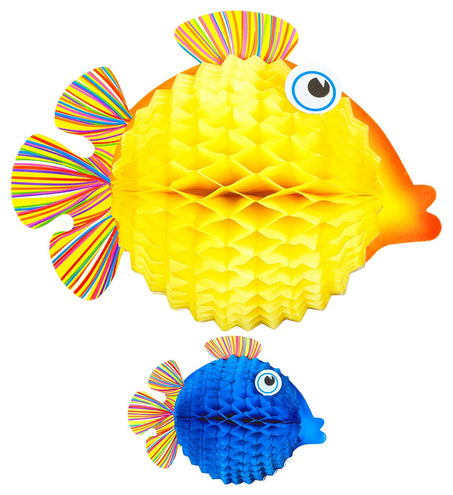 Widmann SRL Set met 2 honinggraat lampions tropische vis