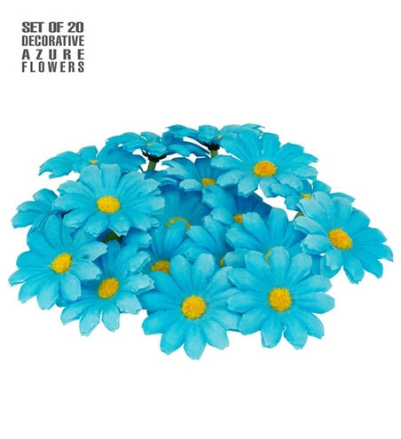 Widmann SRL Set van 20 decoratieve licht blauwe bloemen Isa