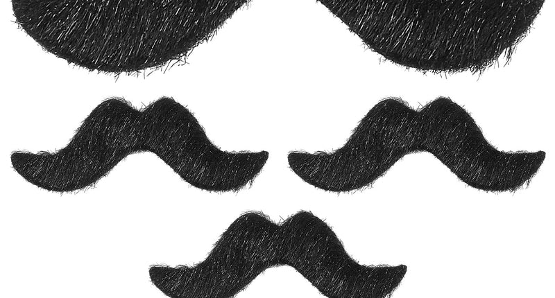 Widmann SRL Set van 6 plak snorren zwart