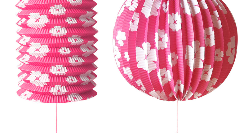 Widmann SRL Set van roze lampionnen