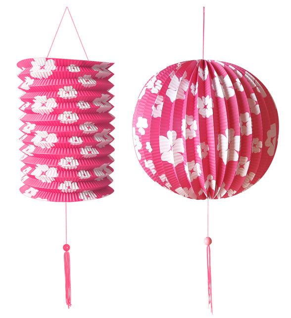 Widmann SRL Set van roze lampionnen