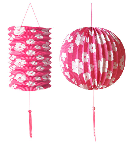 Widmann SRL Set van roze lampionnen