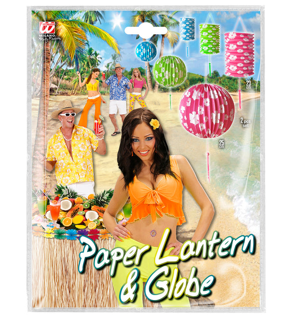 Widmann SRL Set van roze lampionnen