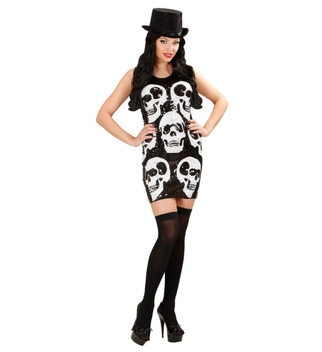 Widmann SRL Sexy skelet jurk met schedels