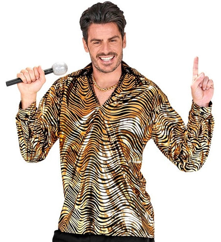 Widmann SRL Shirt disco fever goud heren