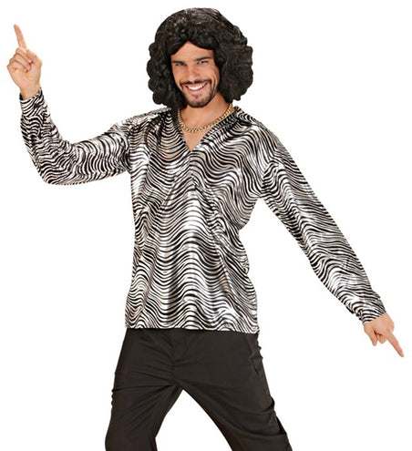 Widmann SRL Shirt disco fever zilver heren