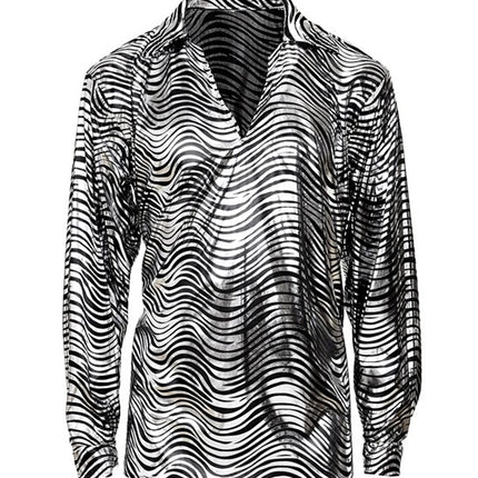 Widmann SRL Shirt disco fever zilver heren