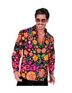 Widmann SRL Shirt neon hippie peace