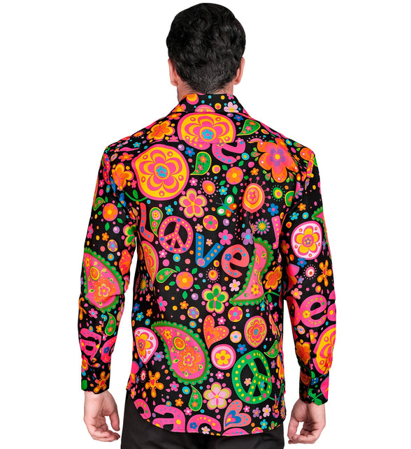 Widmann SRL Shirt neon hippie peace
