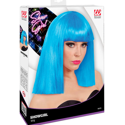Widmann SRL Showgirl pruik hemelsblauw