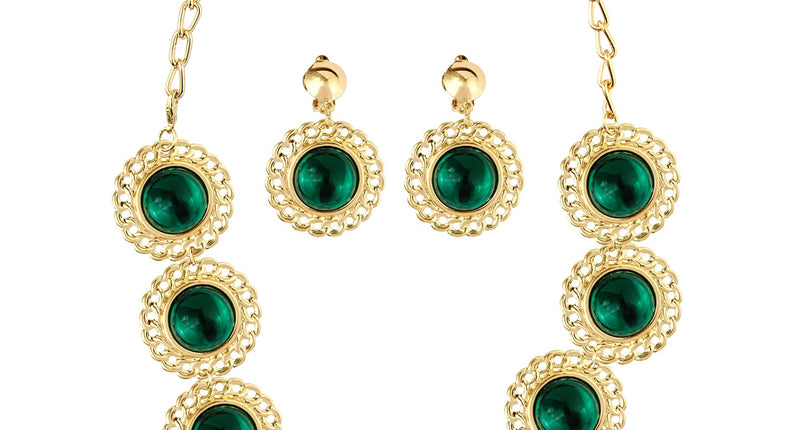 Widmann SRL Sieraden set middeleeuwse koningin groen