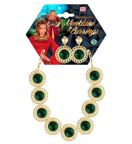 Widmann SRL Sieraden set middeleeuwse koningin groen