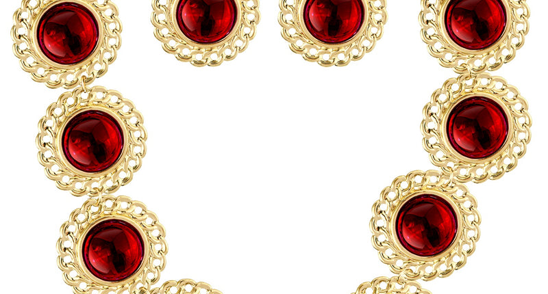 Widmann SRL Sieraden set middeleeuwse koningin rood