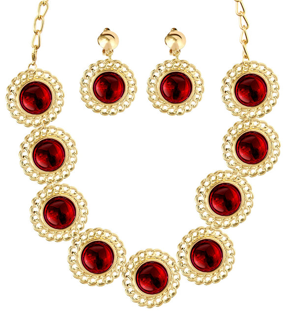 Widmann SRL Sieraden set middeleeuwse koningin rood
