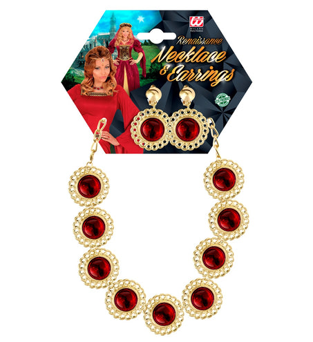 Widmann SRL Sieraden set middeleeuwse koningin rood