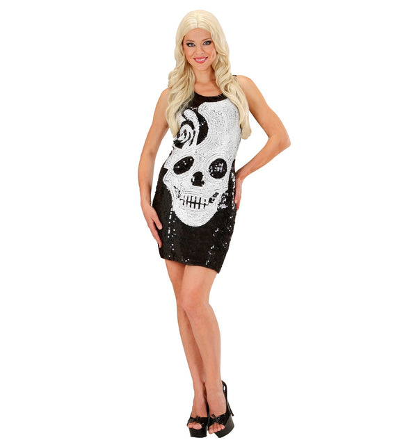 Widmann SRL Skelet jurk Noortje met schedel print