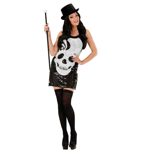 Widmann SRL Skelet jurk Noortje met schedel print