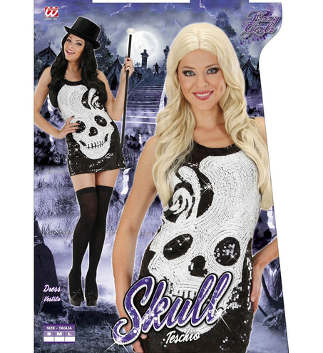 Widmann SRL Skelet jurk Noortje met schedel print