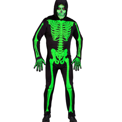 Widmann SRL Skelet kostuum volwassenen groen